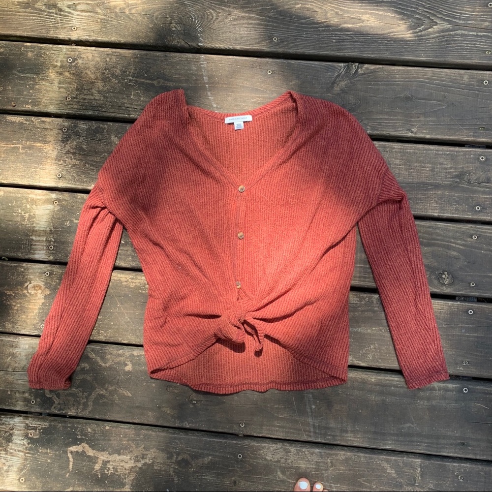 front tie sweater